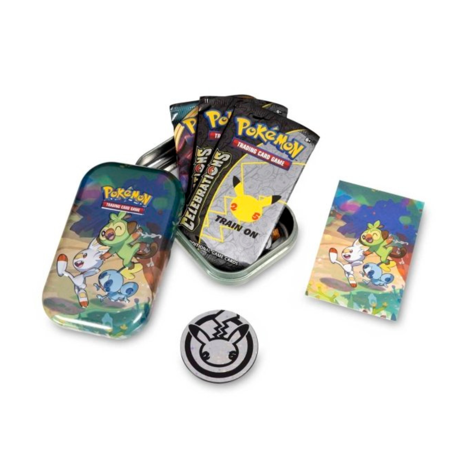 Pokémon TCG: Celebrations Mini Tin Grookey, Scorbunny & Sobble | Card ...
